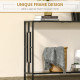 Industrial Console Table with Storage Shelf, Narrow Hallway Dressing Desk with Metal Frame for Living Room, Bedroom, Rustic Brow