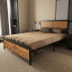 Industrial Double Bed Frame, 5FT Steel Bed Base with Headboard, Footboard, Slatted Support and Under Bed Storage, 147 x 197cm, R
