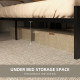 Industrial Double Bed Frame, 5FT Steel Bed Base with Headboard, Footboard, Slatted Support and Under Bed Storage, 147 x 197cm, R
