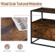 Industrial-Style Side Table w/ Drawer Open Shelf Steel Frame Large Base Two-Tone Retro Stylish Home Furniture Bedroom Living Roo