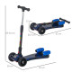 Kids Scooter, 3 Wheel Foldable Kick Scooter Adjustable Height w/ Flashing Wheels, Music, Water Spray for 3-6 Years, Blue