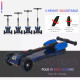 Kids Scooter, 3 Wheel Foldable Kick Scooter Adjustable Height w/ Flashing Wheels, Music, Water Spray for 3-6 Years, Blue
