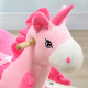 Kids Rocking Horse Ride on Unicorn with Songs, Wooden Base, Seatbelt, for Ages 18-36 Months, Pink