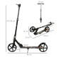 Kids Foldable Kick Scooter w/ Adjustable Height, Break, Big Wheels, for Ages 7-14 Years - Black