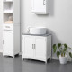 kleankin Pedestal Under Sink Cabinet with Double Doors, Modern Bathroom Vanity Unit, Storage Cupboard with Adjustable Shelves, W