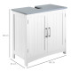kleankin Pedestal Under Sink Cabinet with Double Doors, Modern Bathroom Vanity Unit, Storage Cupboard with Adjustable Shelves, W