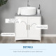 kleankin Pedestal Under Sink Cabinet with Double Doors, Modern Bathroom Vanity Unit, Storage Cupboard with Adjustable Shelves, W