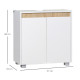 kleankin Modern Bathroom Sink Cabinet, Floor Standing Under Sink Cabinet, Freestanding Storage Cupboard with Double Doors, White
