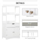 kleankin Bathroom Floor Cabinet, Free Standing Kitchen Cupboard with Shelves, Drawer and Doors, Storage Organizer for Living Roo