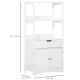 kleankin Bathroom Floor Cabinet, Free Standing Kitchen Cupboard with Shelves, Drawer and Doors, Storage Organizer for Living Roo