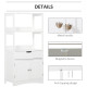 kleankin Bathroom Floor Cabinet, Free Standing Kitchen Cupboard with Shelves, Drawer and Doors, Storage Organizer for Living Roo