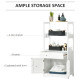 kleankin Bathroom Floor Cabinet, Free Standing Kitchen Cupboard with Shelves, Drawer and Doors, Storage Organizer for Living Roo