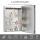 kleankin LED Illuminated Bathroom Mirror Cabinet with LED Lights, Wall-mounted Storage Organizer with Shelves, Touch Switch For 