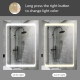 kleankin LED Illuminated Bathroom Mirror Cabinet with LED Lights, Wall-mounted Storage Organizer with Shelves, Touch Switch For 