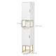 kleankin Narrow Bathroom Storage Cabinet, Freestanding Tallboy Storage Unit with Adjustable Shelf, 2 Doors and Steel Base, Slim 
