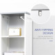 kleankin Tall Bathroom Storage Cabinet with 3 Tier Shelf, Cupboard, Drawer, Door, Freestanding Linen Tower, Slim Side Organizer,