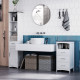 kleankin Tall Bathroom Storage Cabinet with 3 Tier Shelf, Cupboard, Drawer, Door, Freestanding Linen Tower, Slim Side Organizer,