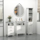 kleankin Tall Bathroom Storage Cabinet with 3 Tier Shelf, Cupboard, Drawer, Door, Freestanding Linen Tower, Slim Side Organizer,