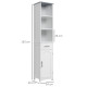 kleankin Tall Bathroom Storage Cabinet with 3 Tier Shelf, Cupboard, Drawer, Door, Freestanding Linen Tower, Slim Side Organizer,