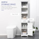 kleankin Tall Bathroom Storage Cabinet with 3 Tier Shelf, Cupboard, Drawer, Door, Freestanding Linen Tower, Slim Side Organizer,
