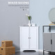 kleankin Triangle Bathroom Cabinet, Corner Bathroom Storage Unit with Adjustable Shelf and Recessed Door, Free Standing, White