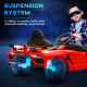 Lamborghini Licensed 12V kids Electric Car w/ Butterfly Doors, Remote, Music, Horn, Suspension - Red