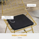 Luxurious Dining Chairs Set of 2, Metal Wire Kitchen Chair with Removable Velvet-feel Cushion, Cut-out Back and Steel Frame for 