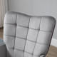 Modern Accent Chair, Upholstered Tufted Wingback Armchair with Seat Padding, Leisure Lounge Bedroom Chair with Wood Legs, Grey