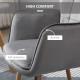 Modern Accent Chair, Upholstered Tufted Wingback Armchair with Seat Padding, Leisure Lounge Bedroom Chair with Wood Legs, Grey