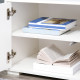 High Gloss TV Stand Storage Cabinet with 2 Shelves for Living Room Home Furniture White