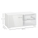 High Gloss TV Stand Storage Cabinet with 2 Shelves for Living Room Home Furniture White
