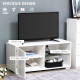 High Gloss TV Stand Storage Cabinet with 2 Shelves for Living Room Home Furniture White