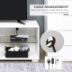 High Gloss TV Stand Storage Cabinet with 2 Shelves for Living Room Home Furniture White