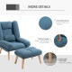 Armchair with Footstool, 180° Recliner with Ottoman, Accent Chair and Footstool with 3-Position Adjustable Backrest and Wooden L