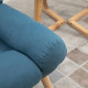 Armchair with Footstool, 180° Recliner with Ottoman, Accent Chair and Footstool with 3-Position Adjustable Backrest and Wooden L