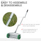 Outsunny Garden Rolling Lawn Aerator Heavy Duty Steel Grass Roller w/ Adjustable Handle