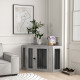 PawHut 2 in 1 Dog Crate Furniture Side Table, with Cushion, 122 x 61 x 71cm - Grey