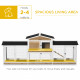 PawHut 2-Tier Large Rabbit Hutch Outdoor with Double Side Run Boxes, No-leak Plastic Tray, Ramp, 230 x 53 x 93.5cm, White