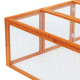 PawHut Wooden Rabbit Hutch Cage 6ft with Wire Mesh, Openable Roof, Play Space for Outdoor, Natural Wood Finish