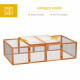 PawHut Wooden Rabbit Hutch Cage 6ft with Wire Mesh, Openable Roof, Play Space for Outdoor, Natural Wood Finish