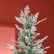 7 Ft Pencil Snow Flocked Artificial Christmas Tree with Realistic Cypress Branches, Auto Open, Green