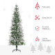 7 Ft Pencil Snow Flocked Artificial Christmas Tree with Realistic Cypress Branches, Auto Open, Green