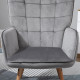 Modern Accent Chair Velvet-Touch Tufted Wingback Armchair Upholstered Leisure Lounge Sofa Club Chair with Wood Legs, Set of 2, G