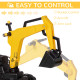 Kids Ride-On Construction Car, with Horn and Detachable Trailer - Yellow