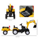Kids Ride-On Construction Car, with Horn and Detachable Trailer - Yellow