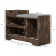 Multi-Compartment Shoe Bench, with Seat - Rustic Brown