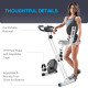 Exercise Bike Fitness Bicycle Indoor trainer Foldable 8-level Magnetic Resistance Adjustable w/LCD Monitor Pulse Sensor, Black