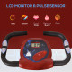 Exercise Bike Fitness Bicycle Indoor trainer Foldable 8-level Magnetic Resistance Adjustable w/LCD Monitor Pulse Sensor, Red