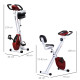 Exercise Bike Fitness Bicycle Indoor trainer Foldable 8-level Magnetic Resistance Adjustable w/LCD Monitor Pulse Sensor, Red