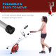 Exercise Bike Fitness Bicycle Indoor trainer Foldable 8-level Magnetic Resistance Adjustable w/LCD Monitor Pulse Sensor, Red